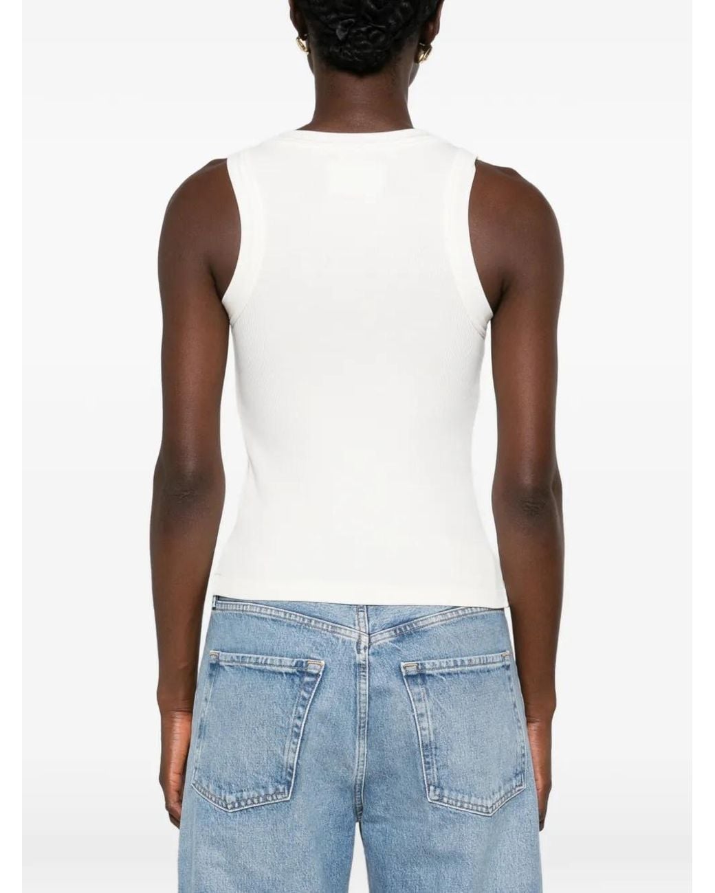 Citizens of Humanity White Isabel Ribbed-Knit Tank Top