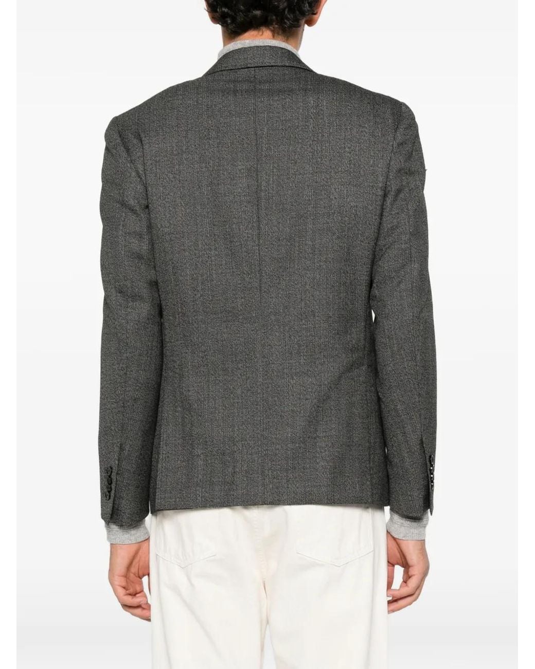 Lardini Gray Single-Breasted Wool Blazer for men
