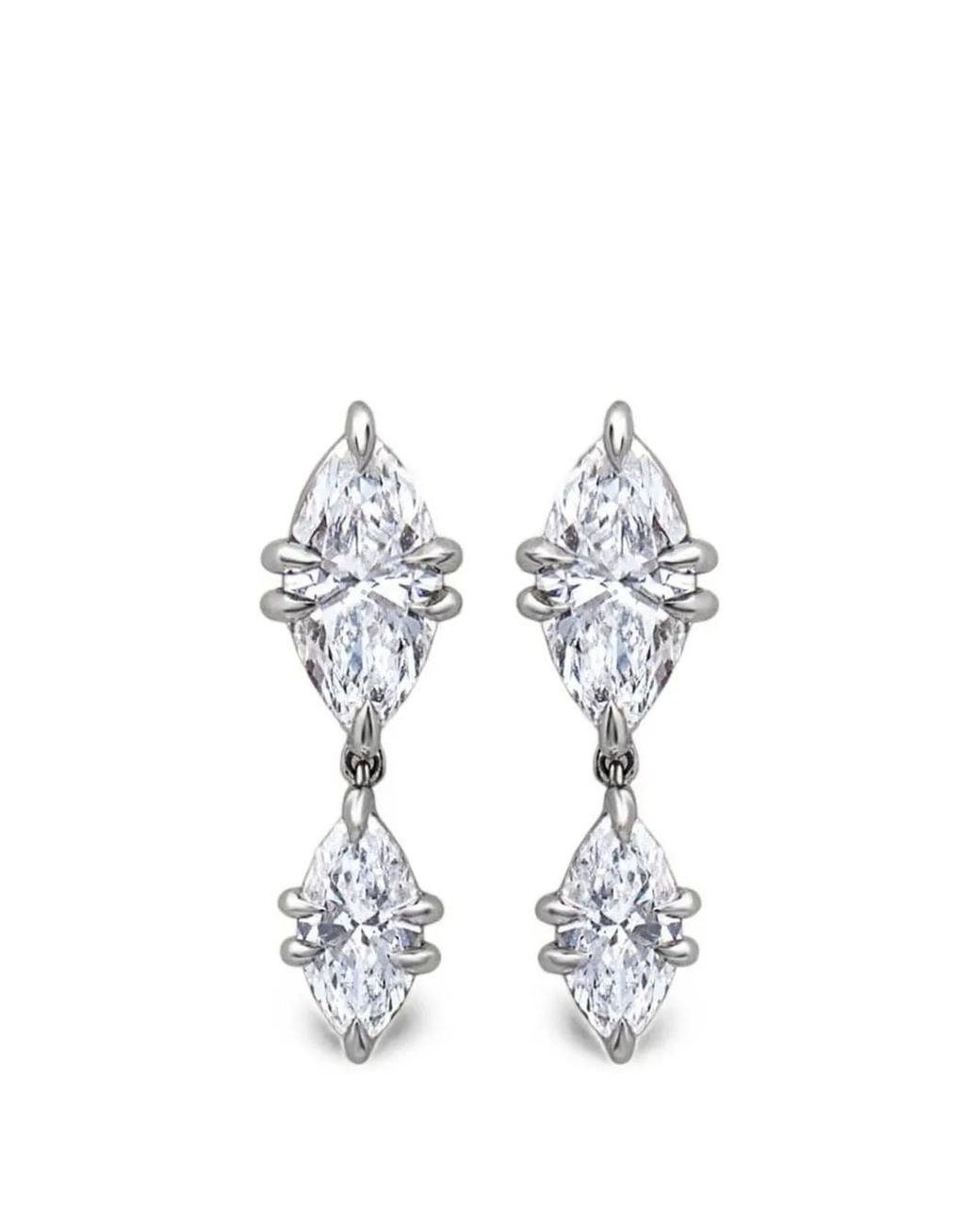 Jewels Aficionado White Celestia Diamond Drop Earrings