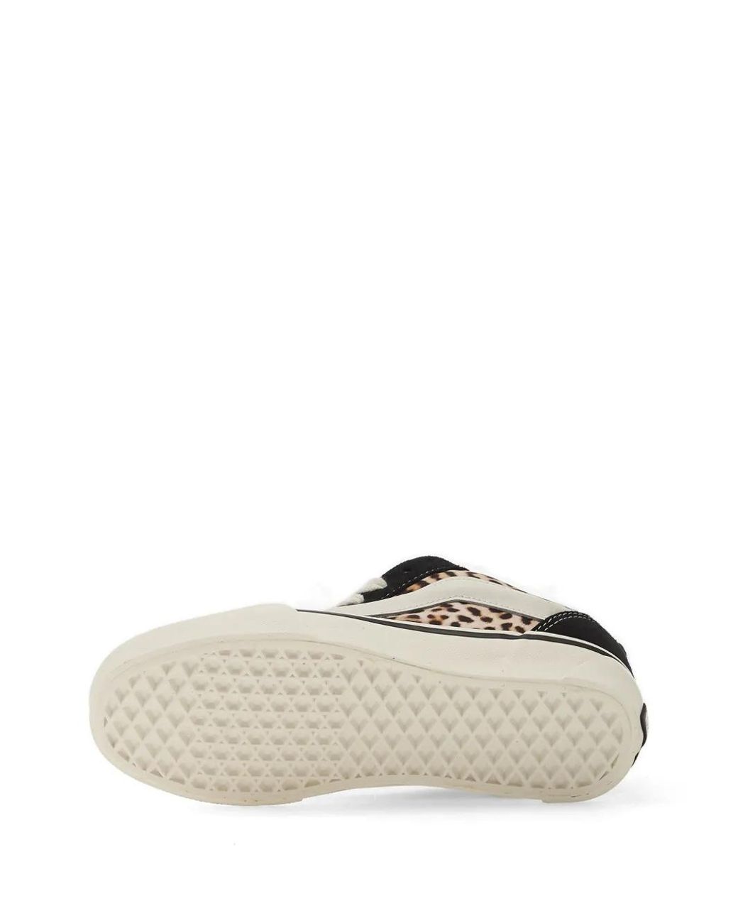 Vans White Knu Skool Leopard-Print Sneakers