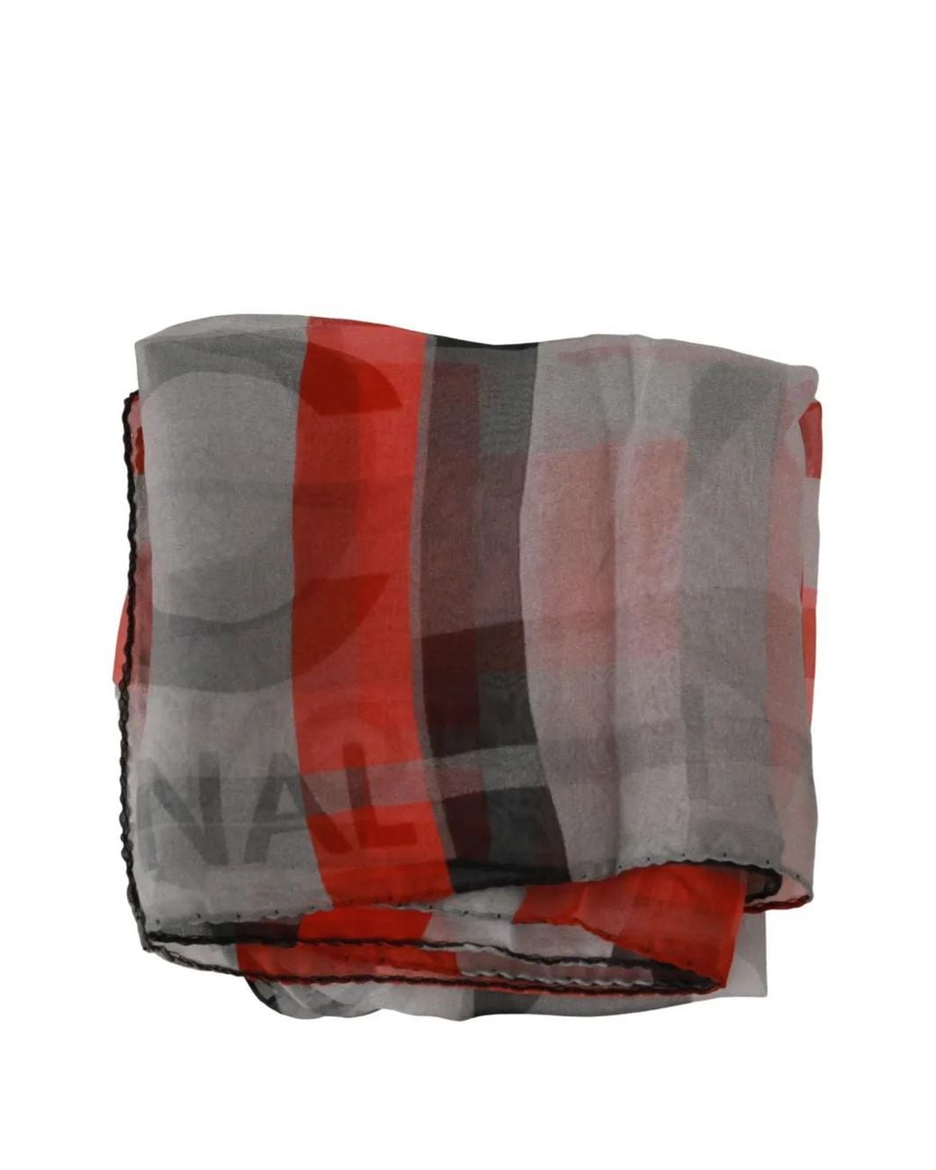 CoSTUME NATIONAL Gray Logo-Print Silk Scarf