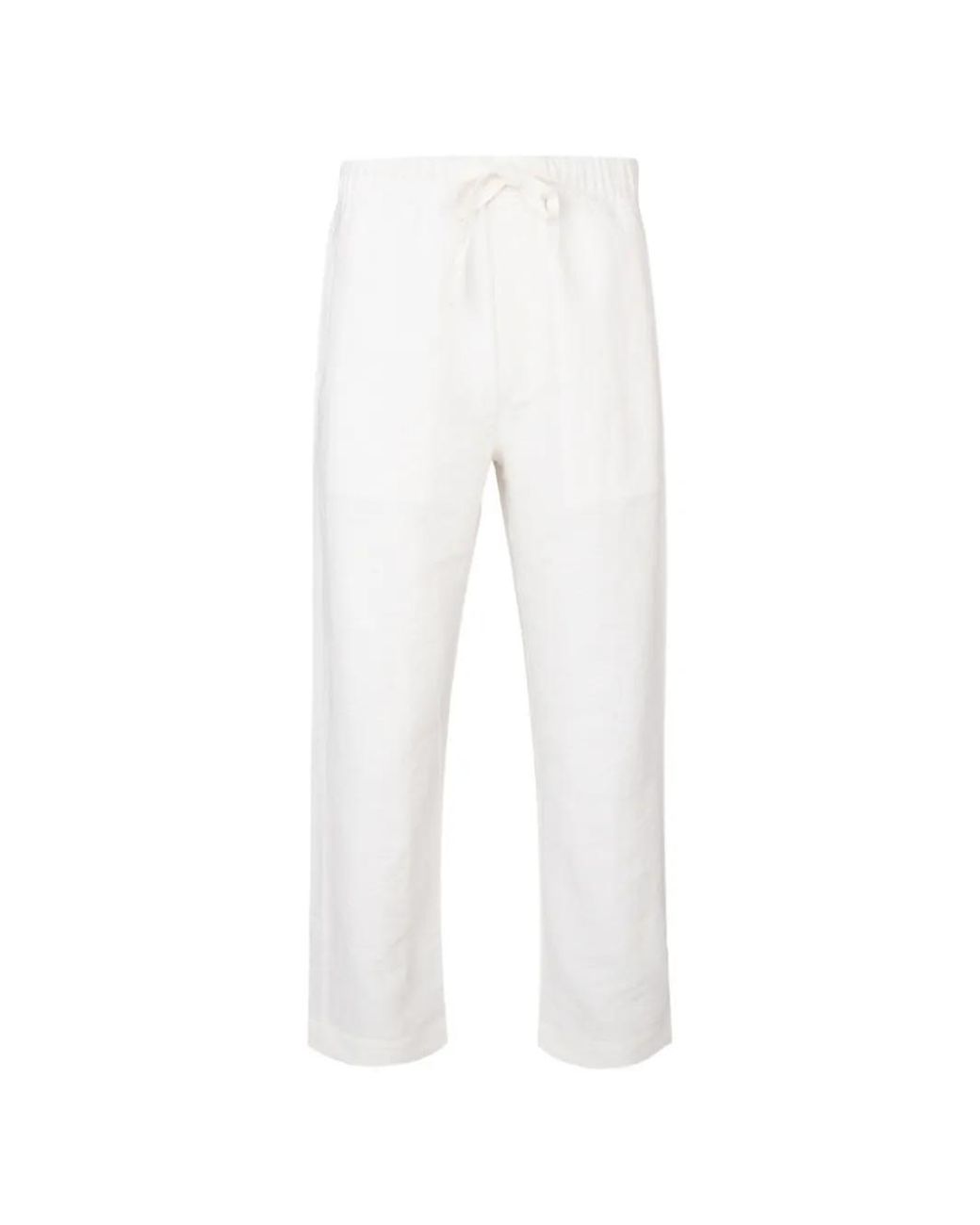 Commas White Resort Drawstring-Waist Trousers for men
