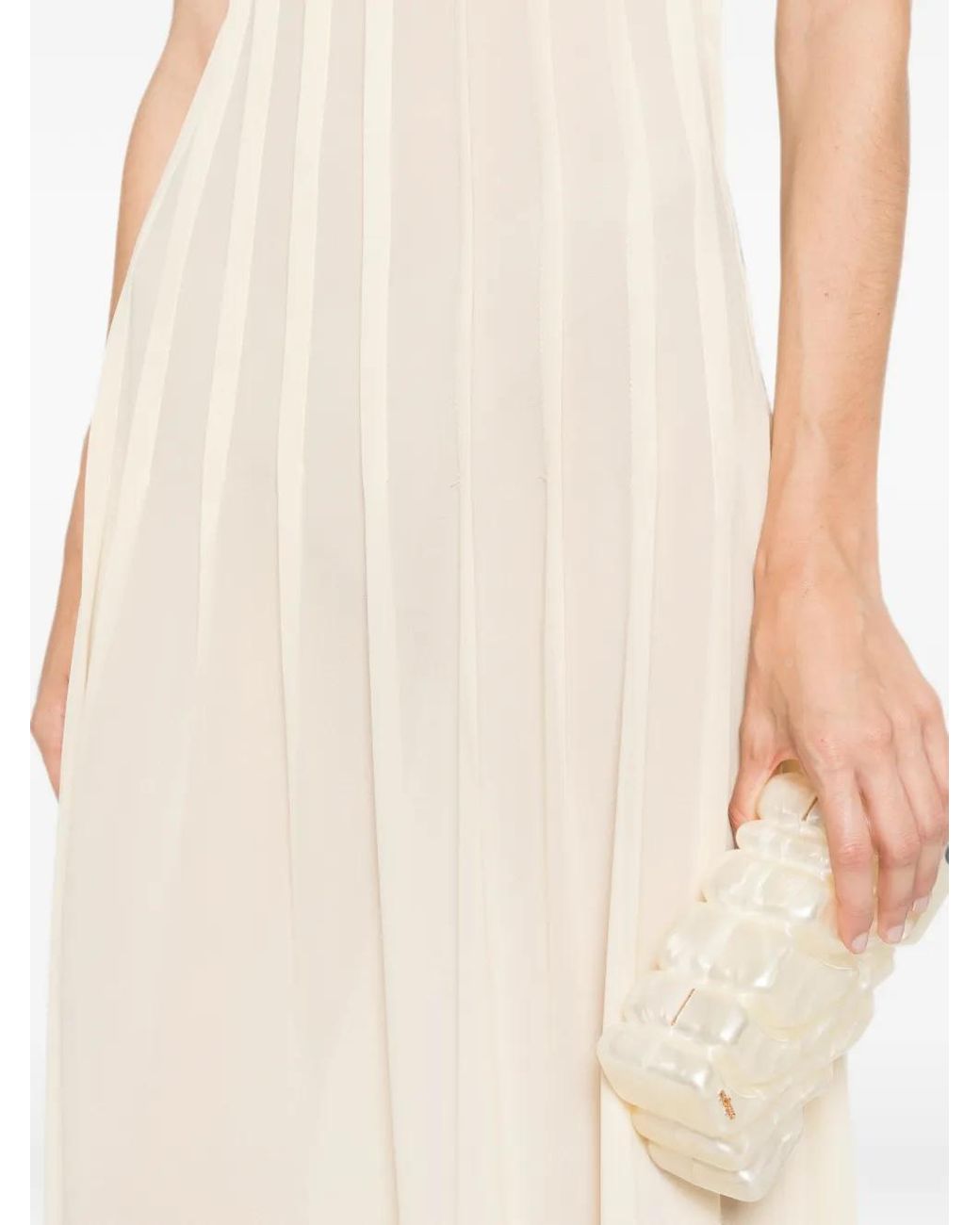Arcina Ori White Audrey Pleated Maxi Dress