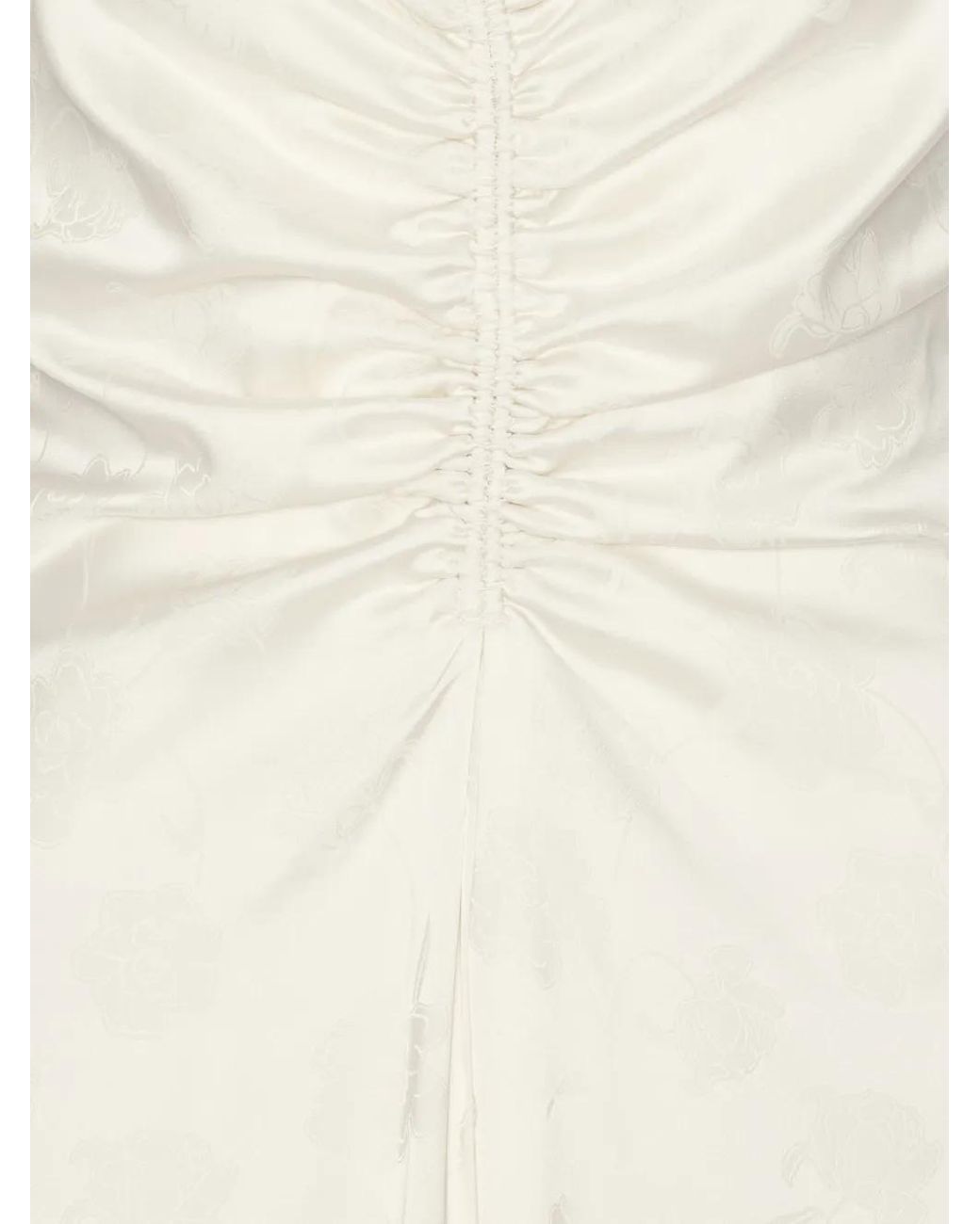 ROTATE BIRGER CHRISTENSEN White Robe-Nuisette Longue À Design Drapé