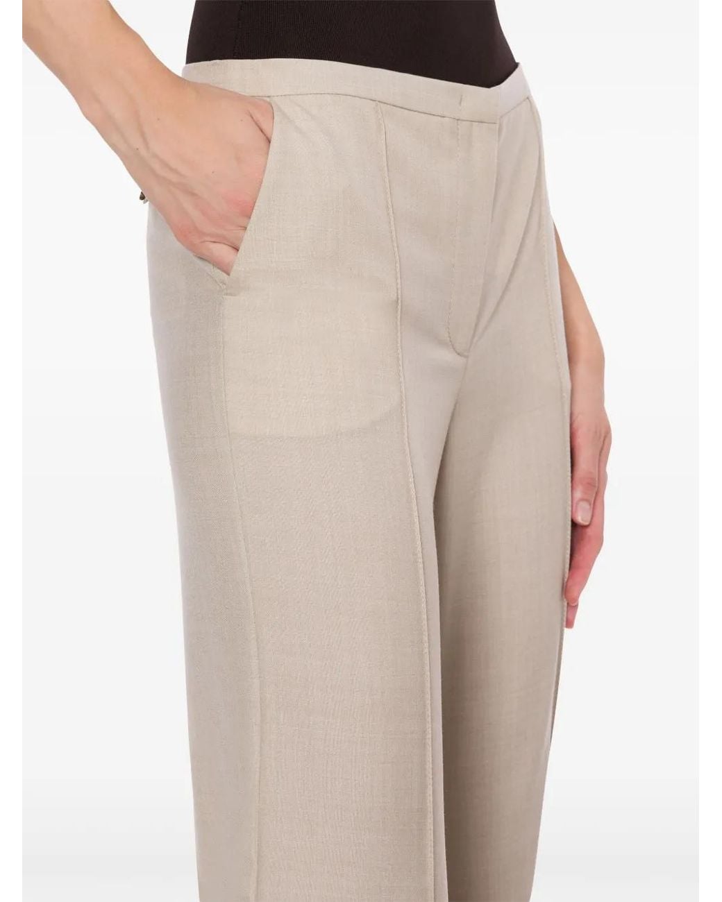 Philosophy Di Lorenzo Serafini Natural Pintucked Trousers