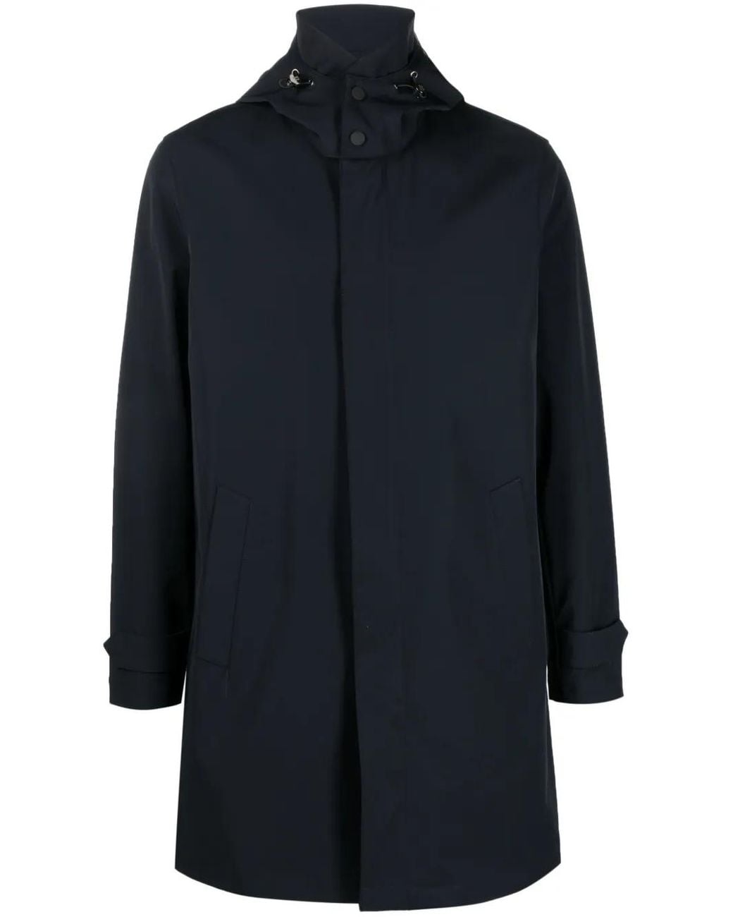 Boggi Blue Concealed-Front Shirt Raincoat for men