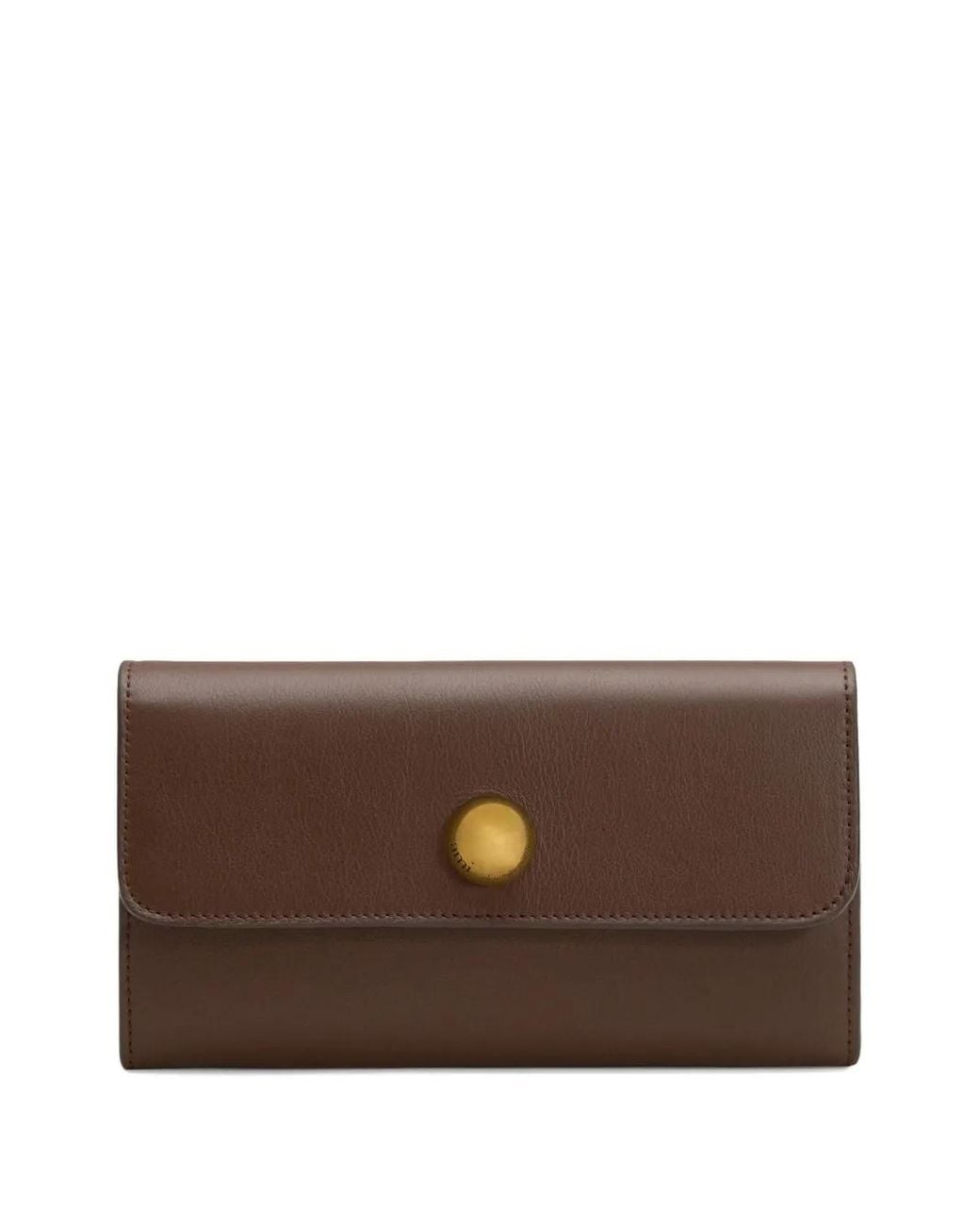 AMI Brown Carrousel Continental Leather Wallet