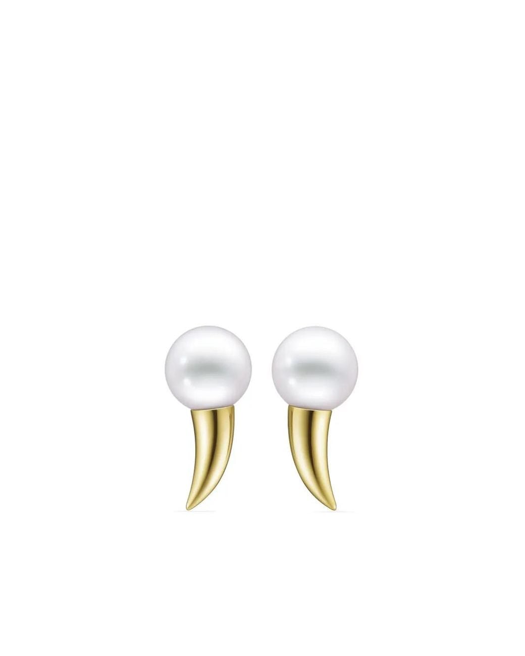 Tasaki Metallic 18Kt Collection Line Danger Fang Pearl Earrings