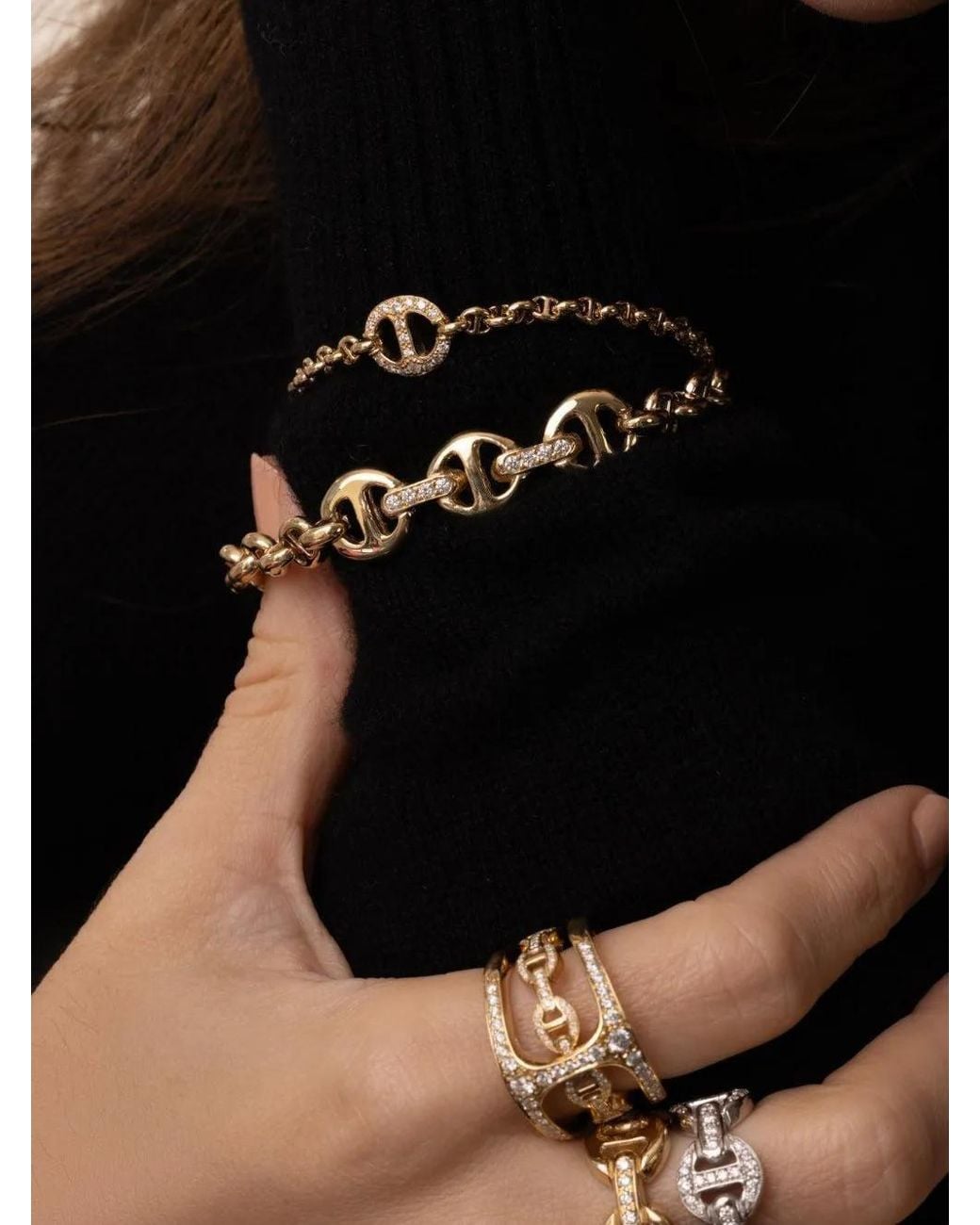 Hoorsenbuhs Black Id Diamond Open-Link Bracelet