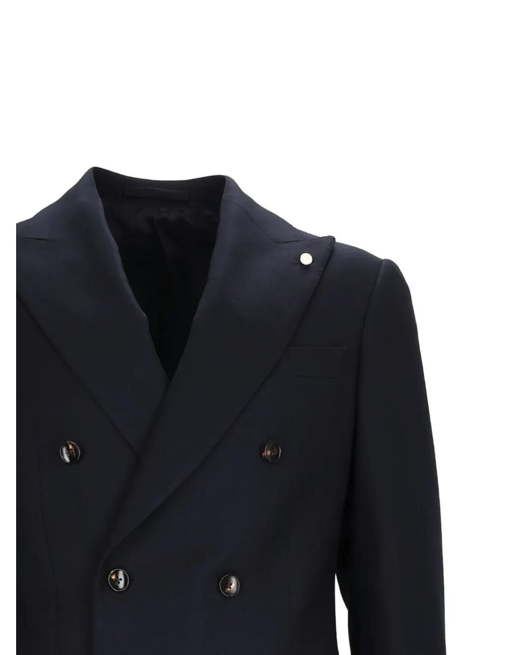 Luigi Bianchi Blue Double-Breasted Drop 7 Suit for men