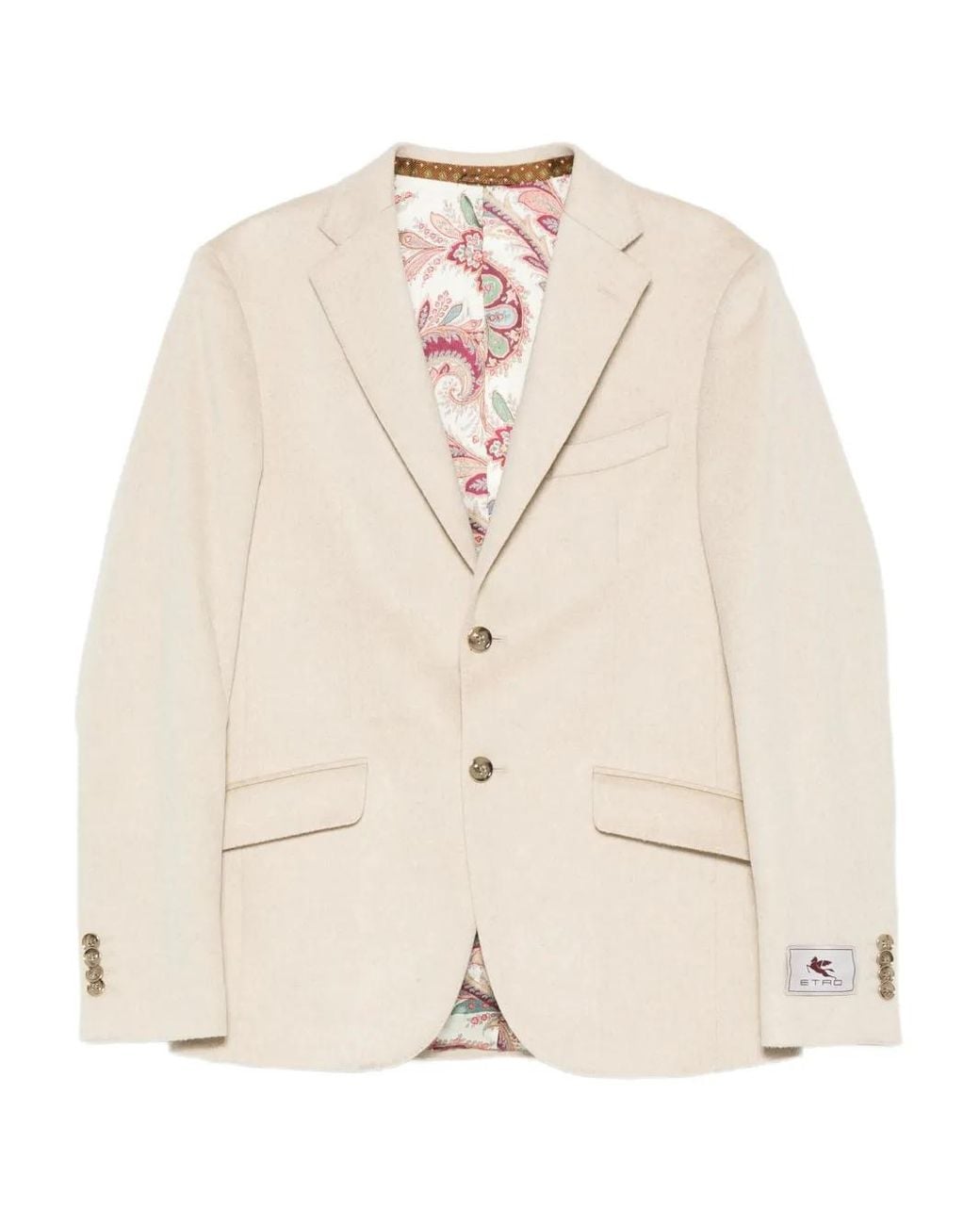 Etro Natural Paisley-Lined Cashmere Jacket for men