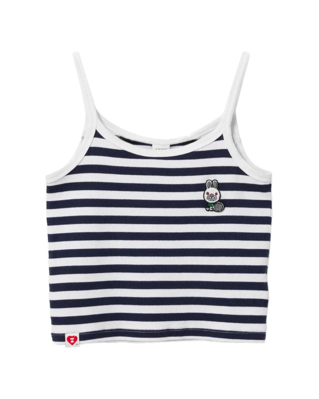 AAPE BY A BATHING AP Blue Rabbit Striped Appliqué Top