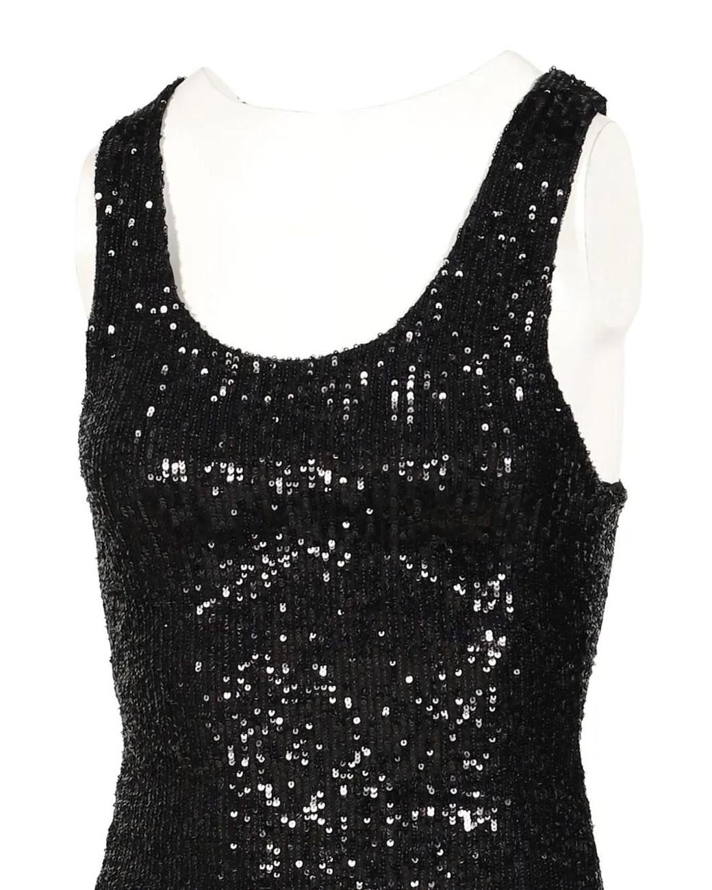604SERVICE Black Sequin-Embellished Mini Dress