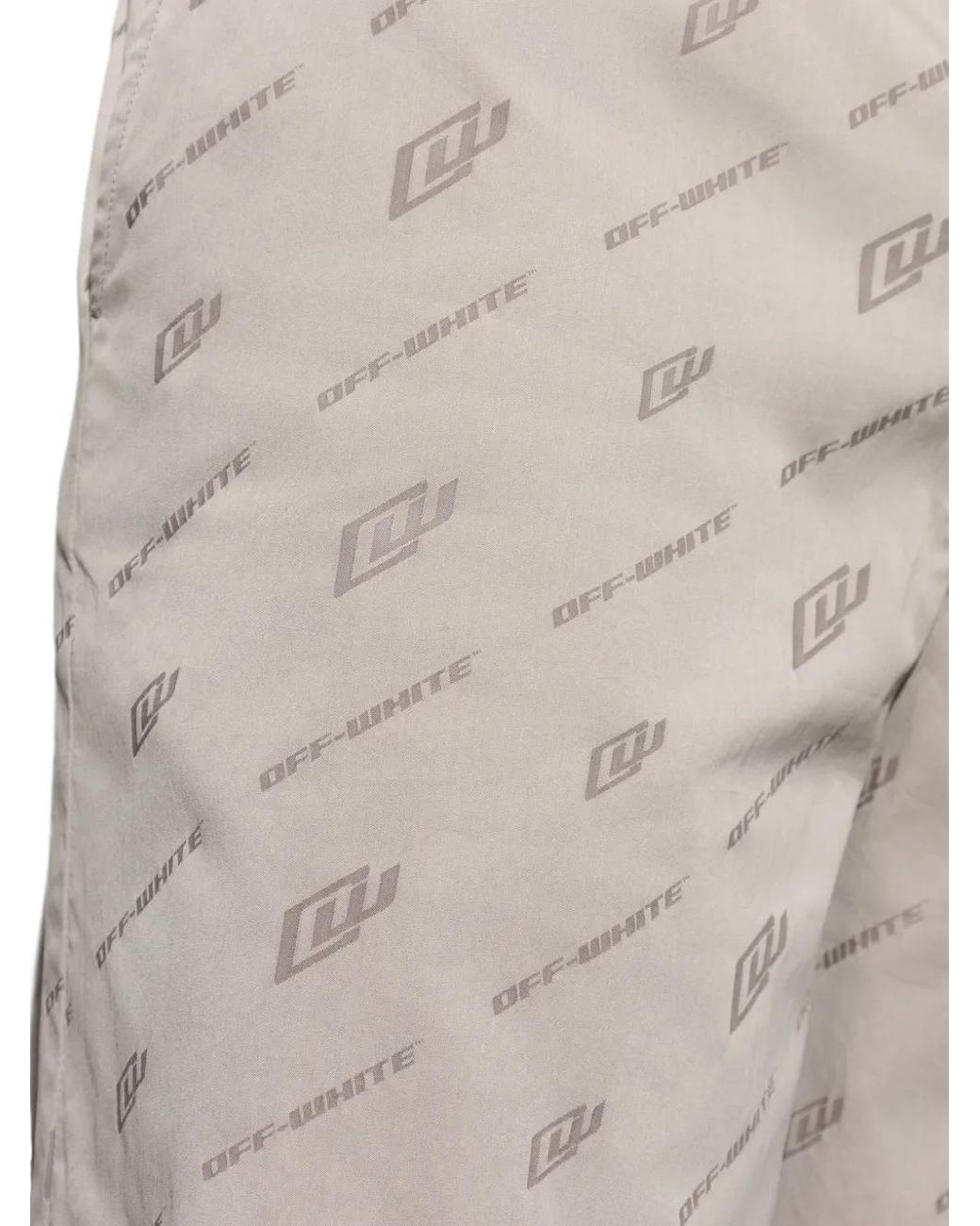 Off-White c/o Virgil Abloh Gray Logo-Pattern Shorts for men