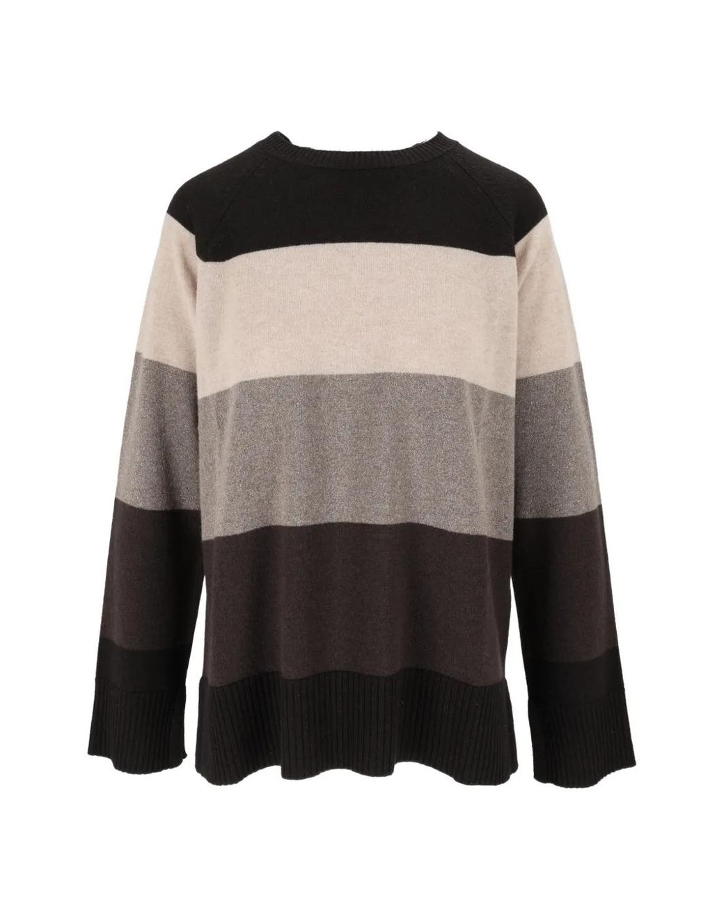 Kangra Black Stripe-Print Long-Sleeve Sweater