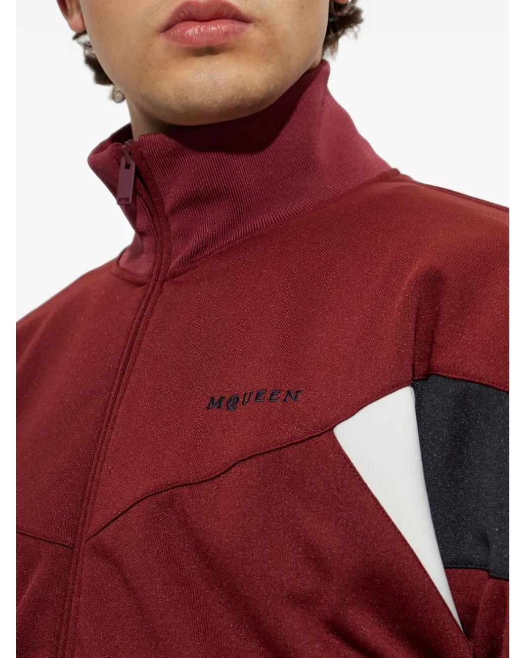 McQueen Colour-Block Embroidered-Logo Sweatshirt for men