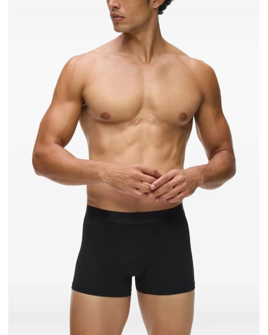 Karl Lagerfeld Blue Logo-Waistband Boxers (Set Of Three) for men