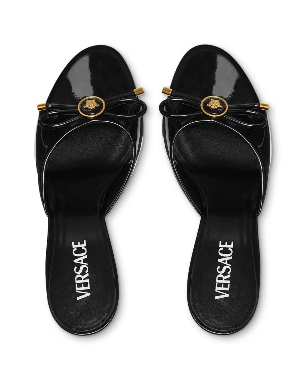 Versace Black 85Mm Opera Bow Mules