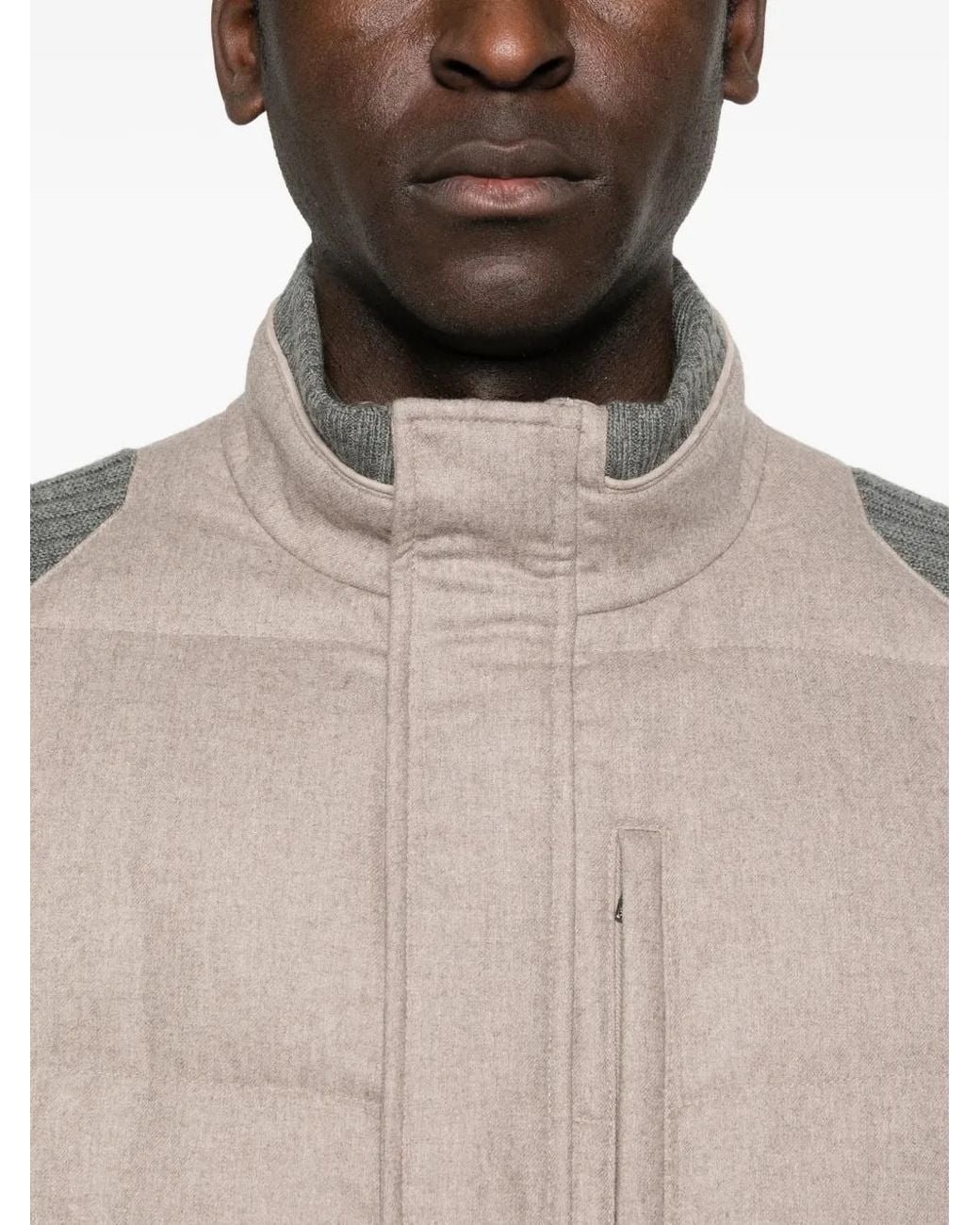 Giacca Con Inserti di Corneliani in Natural da Uomo