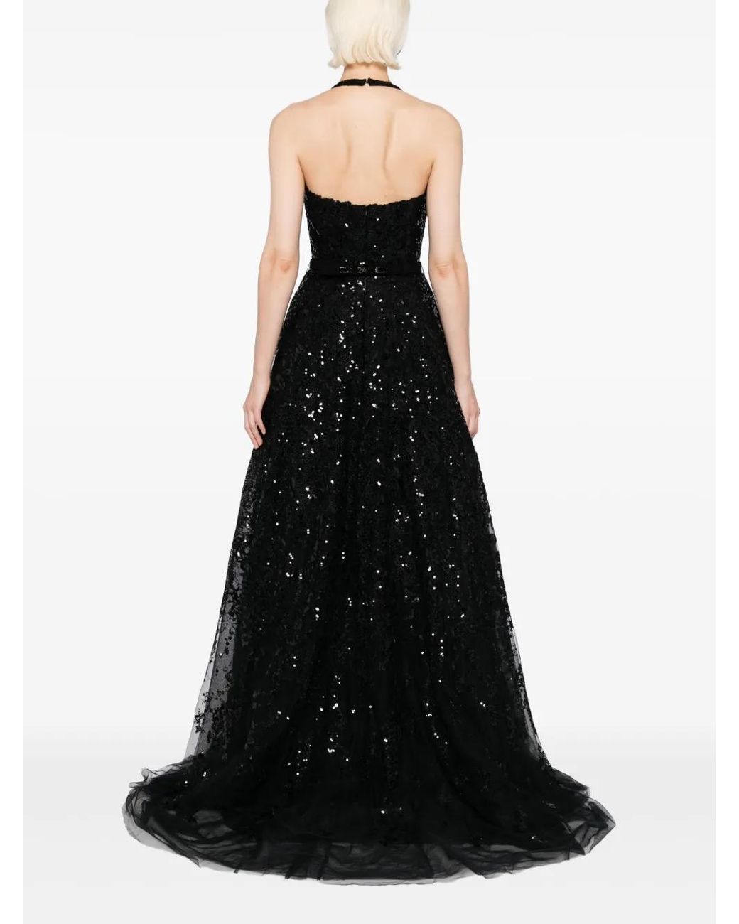 Saiid Kobeisy Black Embroidered Long Dress
