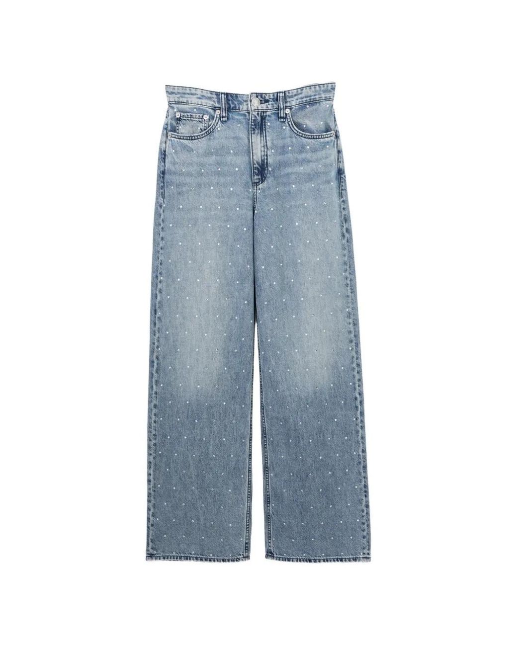 Rag & Bone Blue Jean À Ornements En Cristal Logan