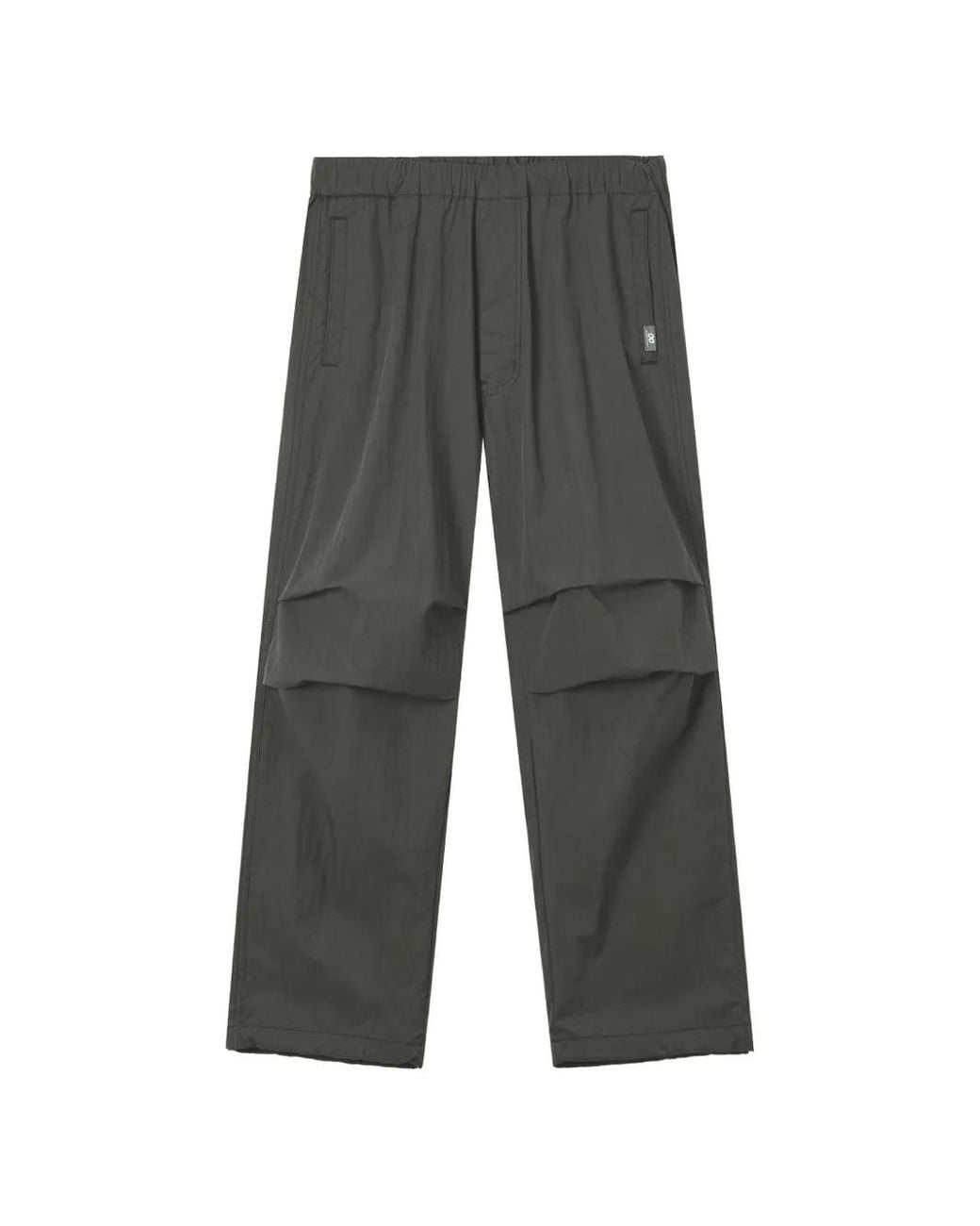 Chocoolate Gray Elasticated-Waistband Straight-Leg Trousers for men