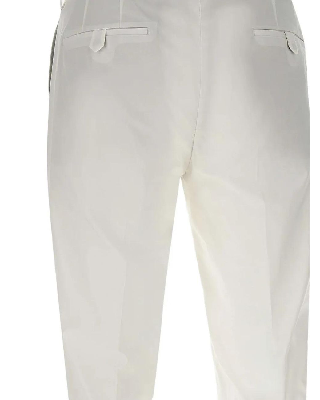 Devore White Pleated Trousers for men