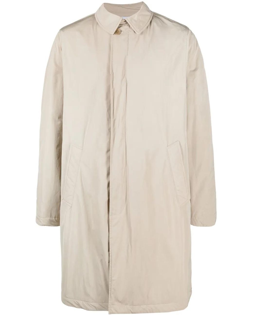 Aspesi Natural Single-Breasted Padded Raincoat for men