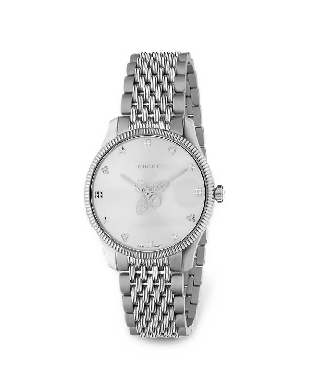 Gucci White G-Timeless Bee 38Mm Watch