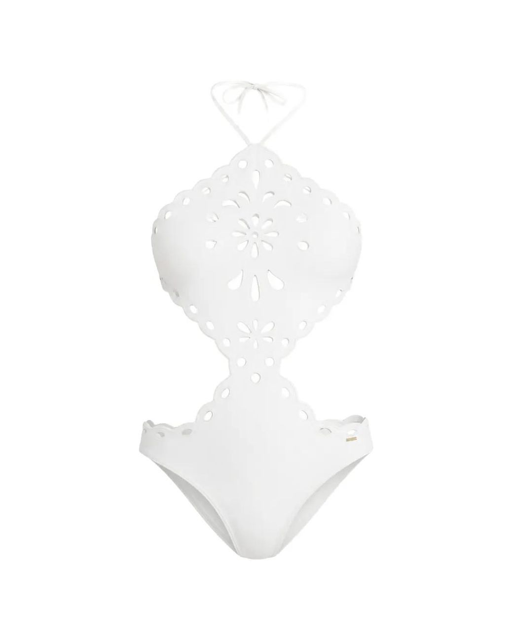 Cult Gaia White Laidie Broderie-Anglaise Swimsuit