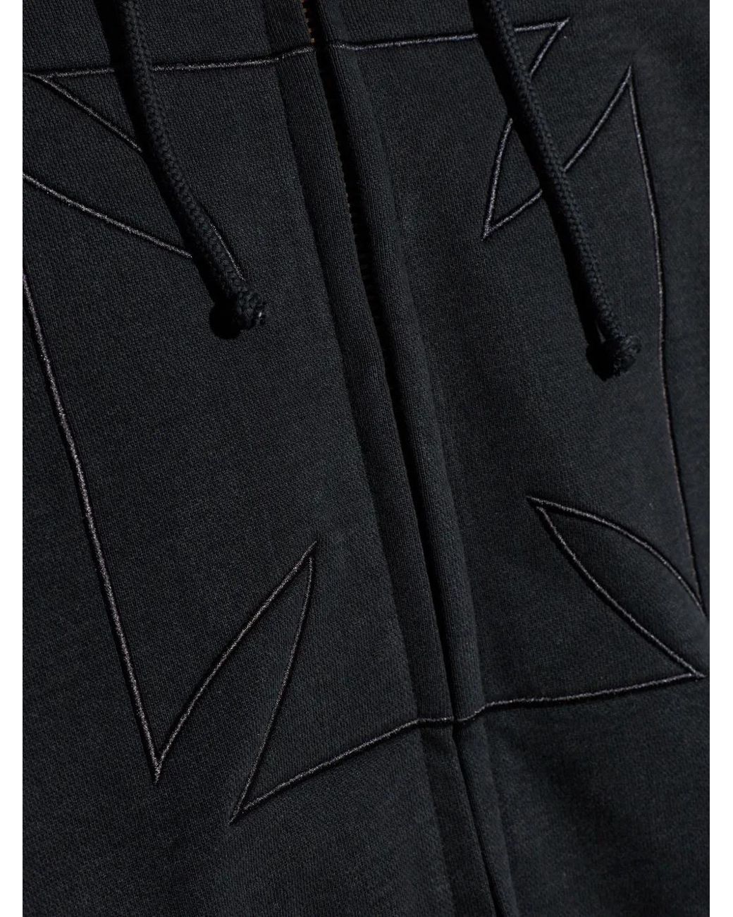 Vetements Black Embridered Cross Hoodie for men