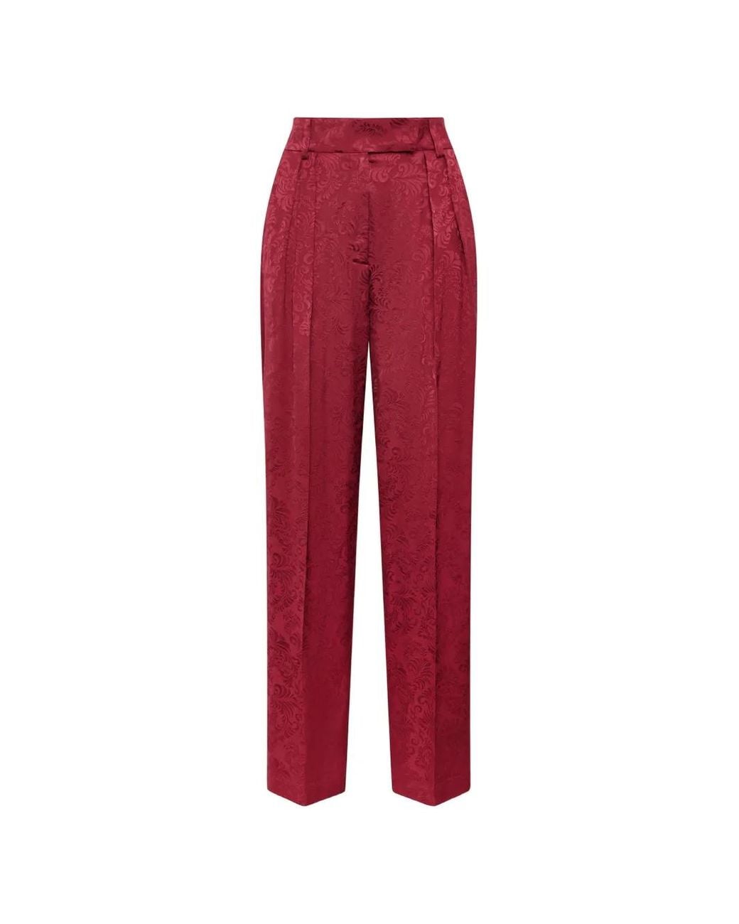 Maliparmi Red Damask-Jacquard Trousers