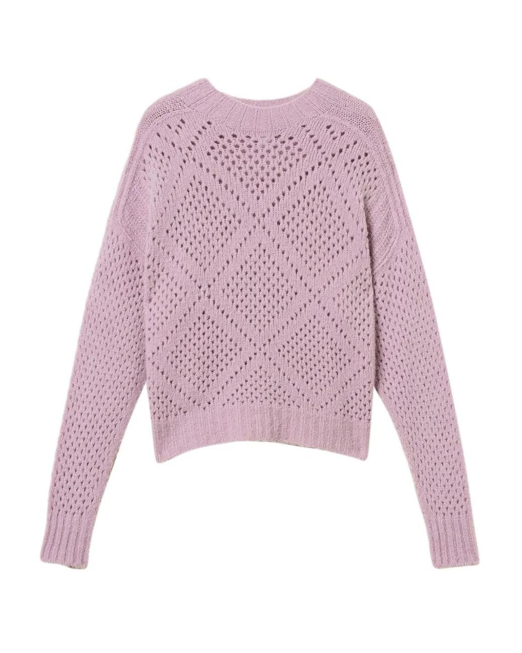 Twinset Pink Diamond Pattern Sweater