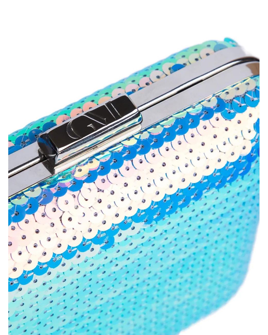 Gemy Maalouf Blue Sequin-Embellished Clutch Bag