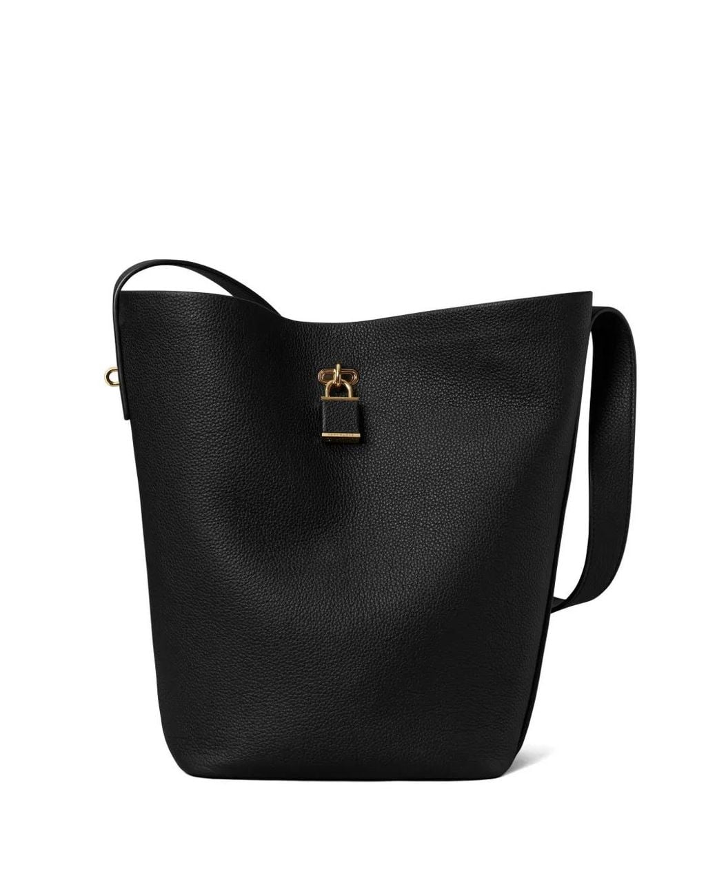 Tory Burch Black Slim Lock Bucket Bag