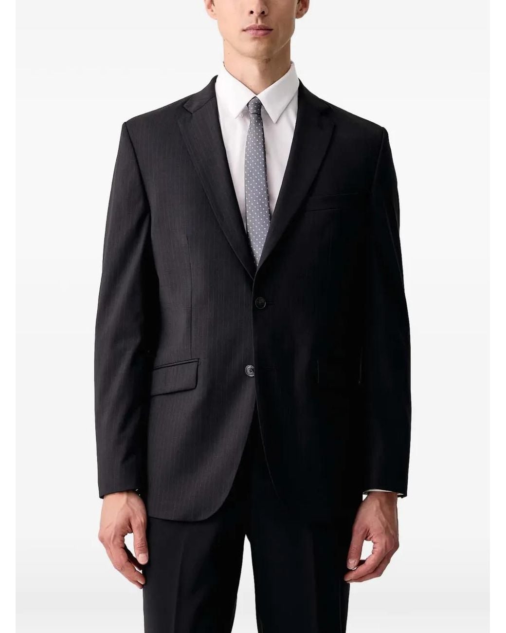 Lindbergh Blue Pinstripe-Patterned Blazer for men