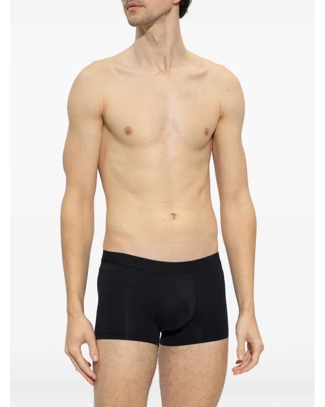 Hanro Black Logo-Waistband Boxer Briefs for men