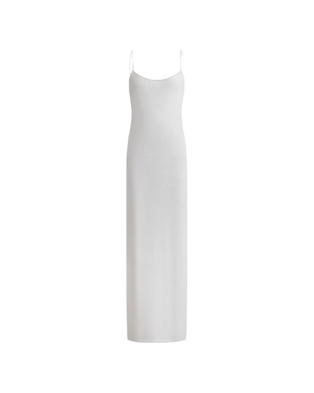 12 STOREEZ White Fine-Knit Slip Maxi Dress