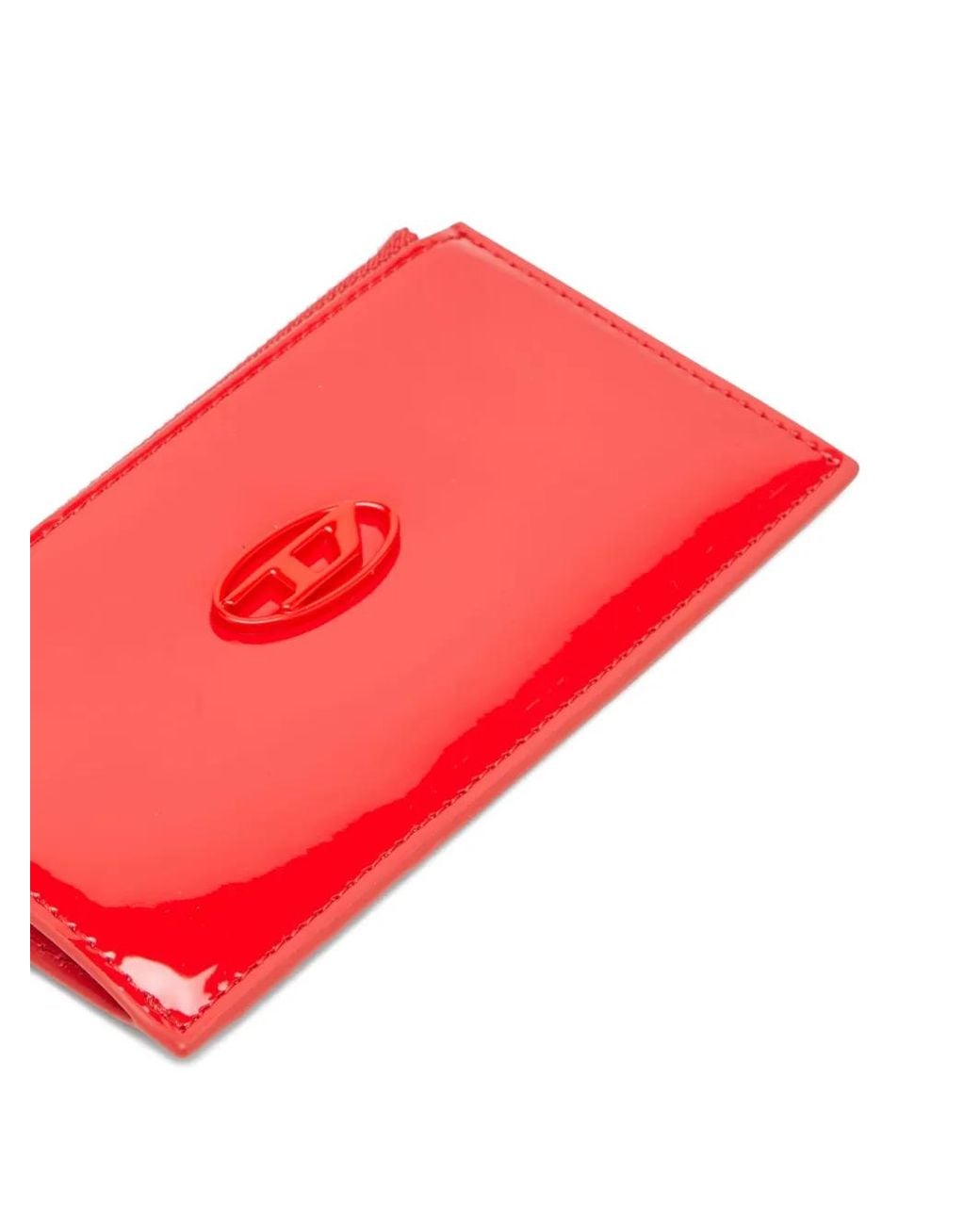 DIESEL Red Logo-Plaque Zip-Fastening Card Holder