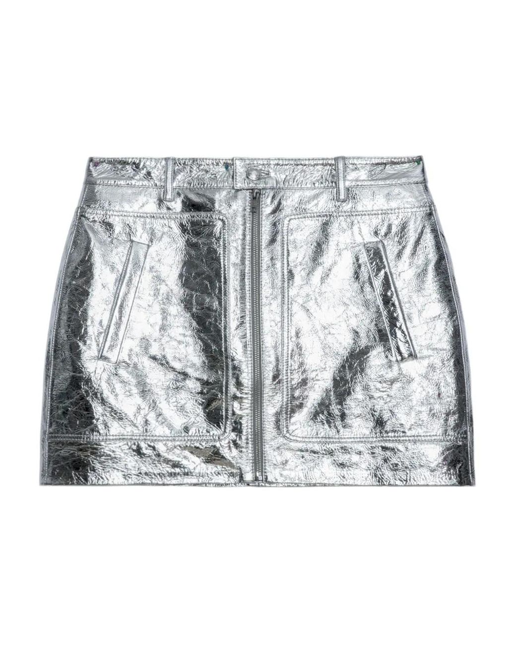 Zadig & Voltaire Metallic John Zip Mini Skirt