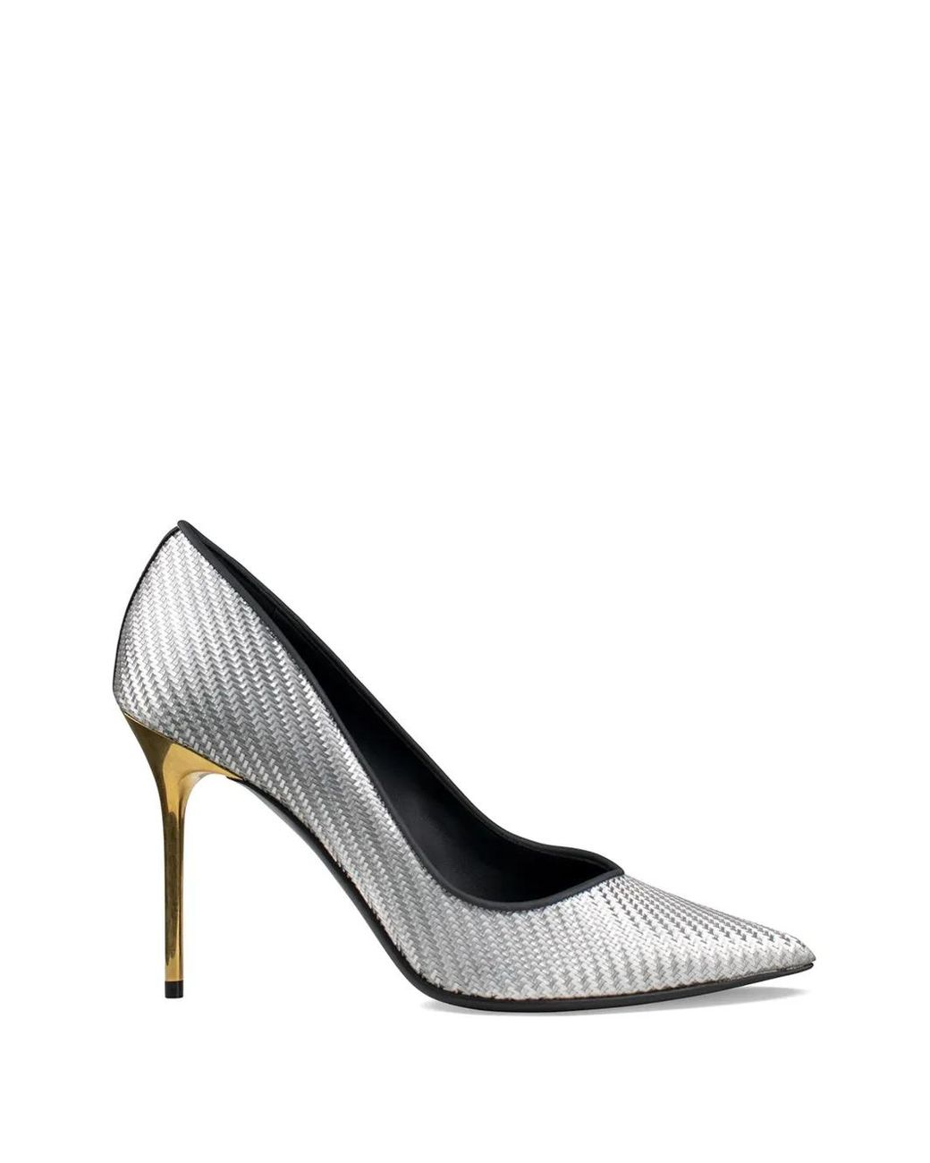 Balmain White Metallic Effect Ruby Pumps