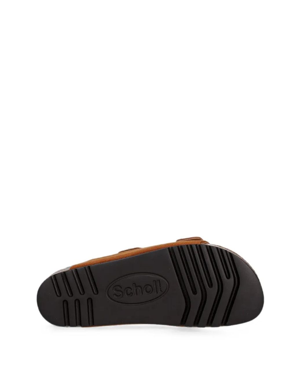 Scholl Brown Double Buckle-Strap Slides