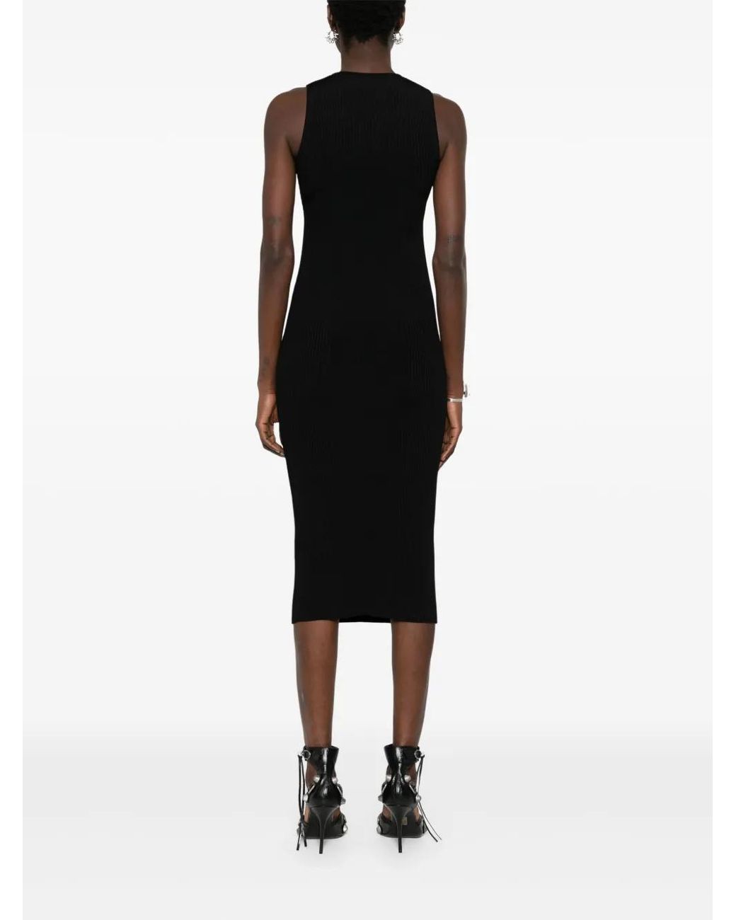 McQueen Geribbeld Gebreide Jurk in het Black