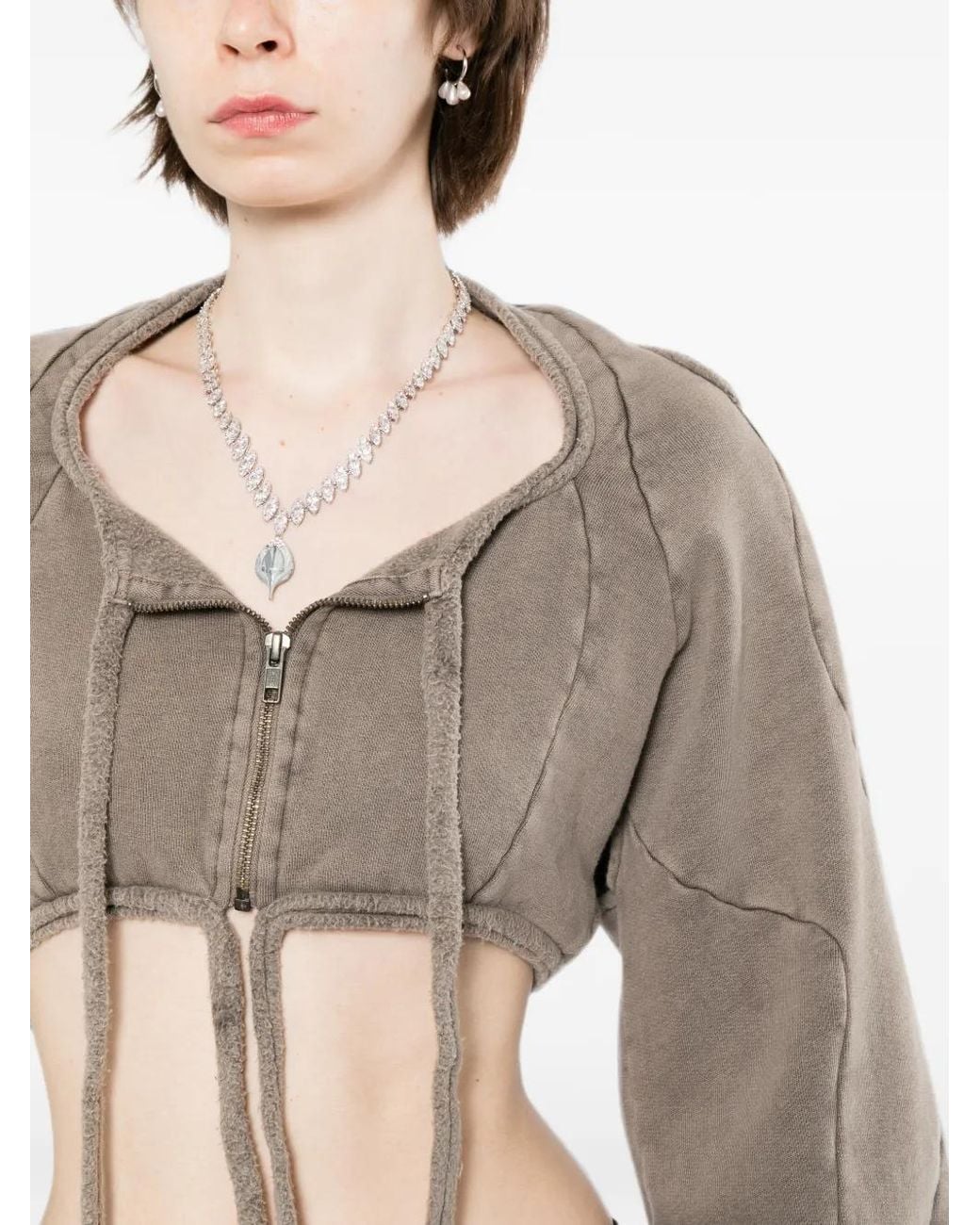 OTTOLINGER Natural Hoodie Zippé À Coupe Crop