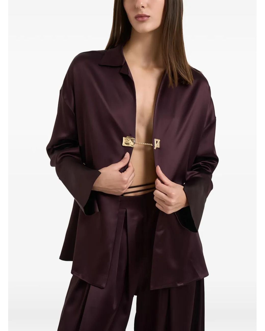 Danamé Purple Alessia Chain-Link-Detail Shirt