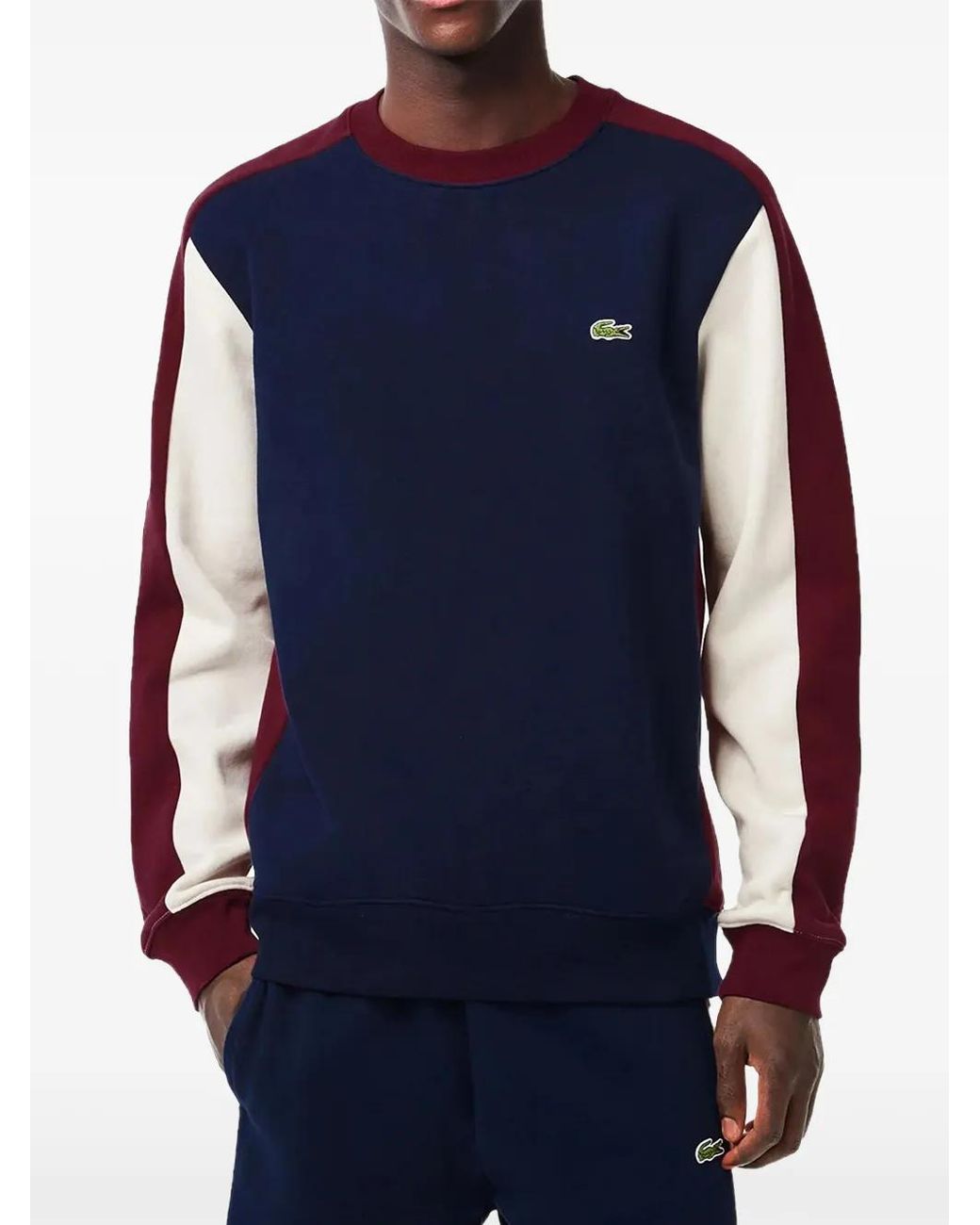 Lacoste Blue Colourblock Logo-Detail Sweatshirt for men