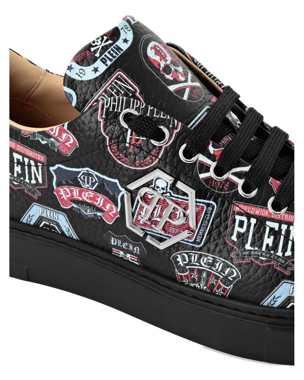 Philipp Plein Black Carson Patches Sneakers for men