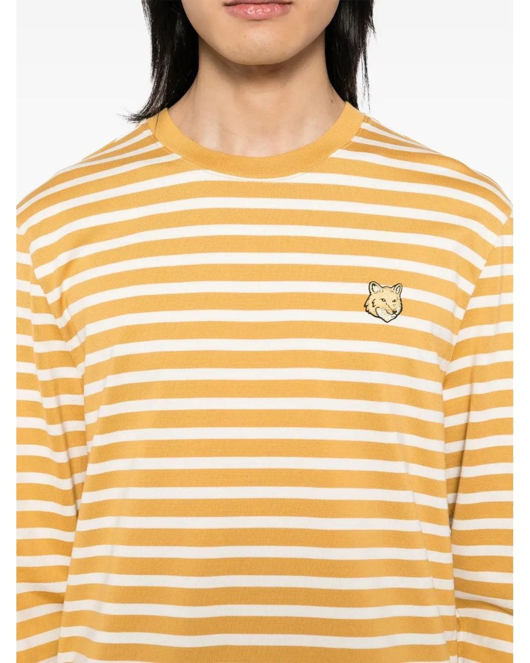 Maison Kitsuné Natural Bold Fox Head Patch Regular Marin T-Shirt for men