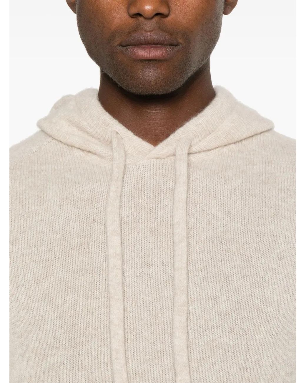 Roberto Collina Natural Slouchy Cashmere-Silk Blend Hoodie for men