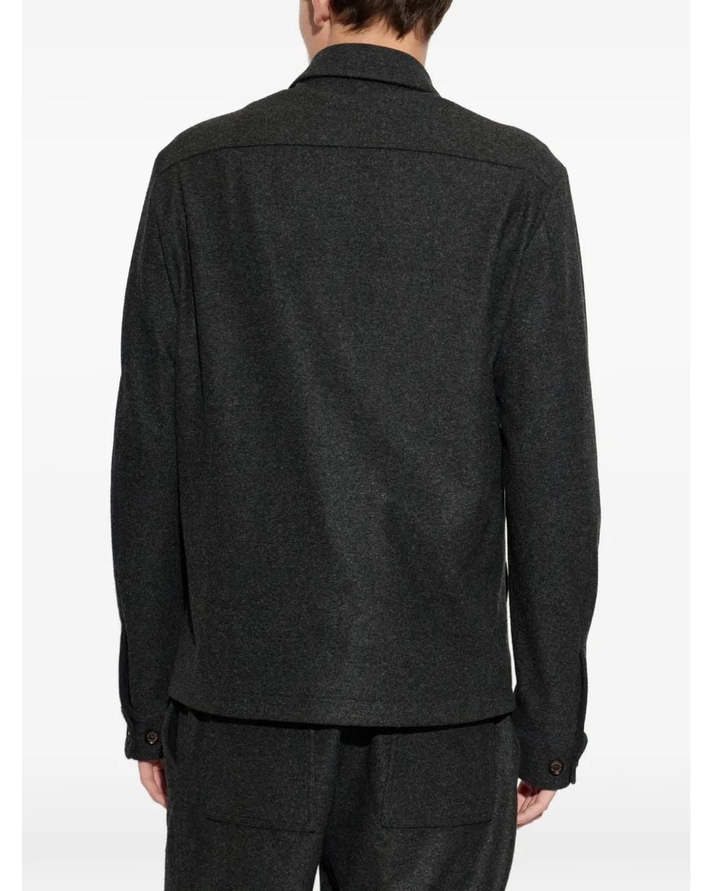 Moncler Black Button-Up Chest-Pocket Shirt Jacket for men